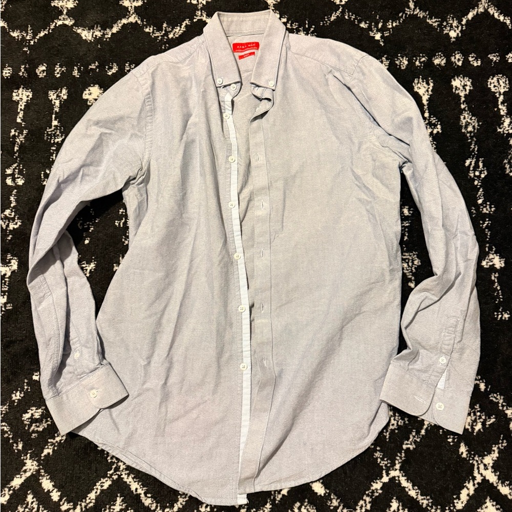 Zara Light Blue slim fit Casual Button Down Shirt